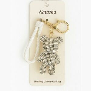 Sparkling bear Keychain Keyring Rhinestone Crystal Charms Cute Bag Pendant